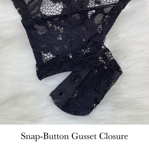 Sexy Black Lace High Neck Corset Back Bodysuit - Picture 14 of 16